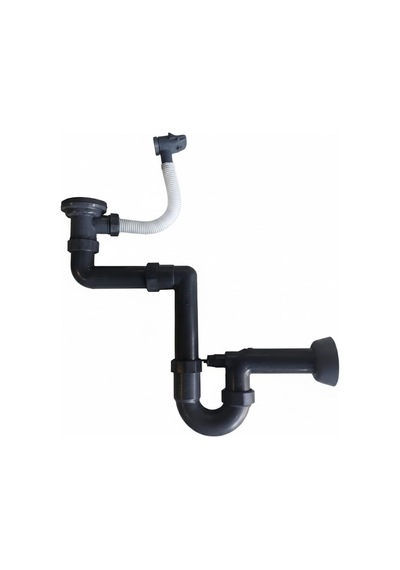 Nsp Üstten Taşmalı Lavabo Sifonu 80mm Antrasit Gri