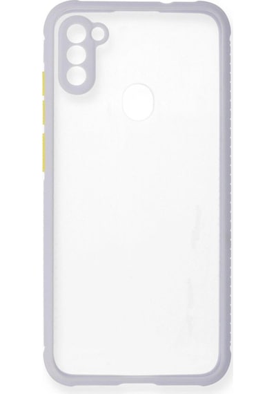 Samsung Galaxy Uyumlu A11 - Kılıf Miami Şeffaf Silikon - Lila