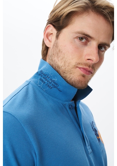 AR-MA Arma Erkek Regular Fit Baskılı % 100 Pamuk Pike Polo Yaka Tişört Y29374356202 Mavi