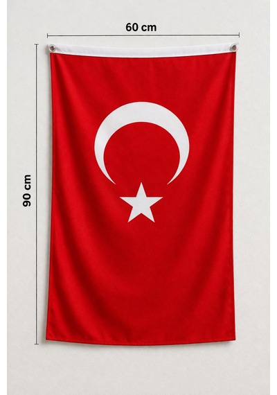 60x90 Cm Premium Türk Bayrağı Kaliteli Kumaş, Parlak Renk, Uzun Süre Kullanım Tek Ebat