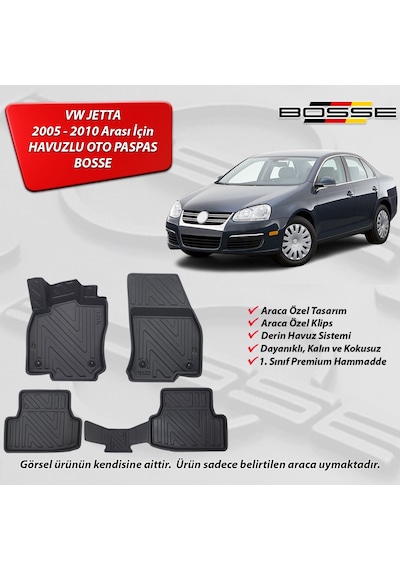 VW Jetta Paspas Araca Özel 2005 2010 BOSSE 3D Havuzlu Oto Paspas VW Jetta Paspas Araca Özel 2005 2010 BOSSE 3D Havuzlu Oto Paspas