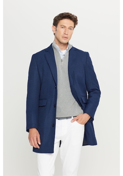 AC&Co / Altınyıldız Classics Erkek Lacı Standart Fit Normal Kesim Mono Yaka Desenli Kapak Cepli Palto Laci