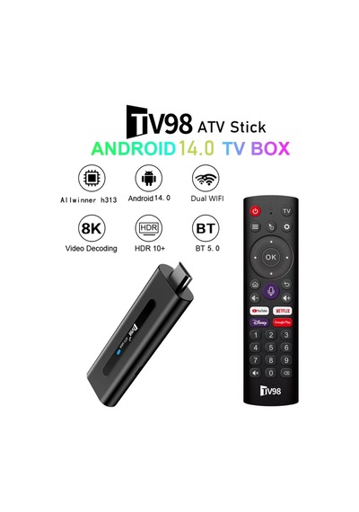 Wearfitpro Tv98 5g Android 8k Tv Stick Akıllı Tv Dönüştürücü Dual Wifi Bluetooth Destekli Tv Stick
