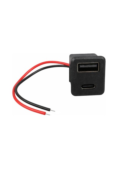Ayt Ic-266t-4 Pano Tip Kare Type-c + Ucb Şarj Soketi Bağlantı Modülü Oto Araç Tır Otobüs Uyumlu