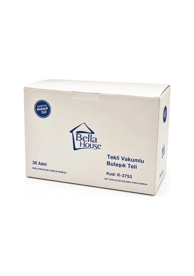36 Adet Vakumlu Bulaşık Teli Tekli Paslanmaz 15gr Bx40