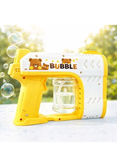Bubble Blaster Işıklı Ve Müzikli Çift Başlıklı Köpük Tabancası Double Head Bubble Gun - Sarı