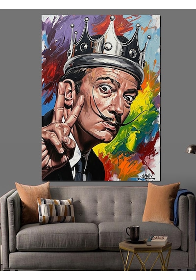 Ahşap Tablo Kral Taçlı Salvador Dali