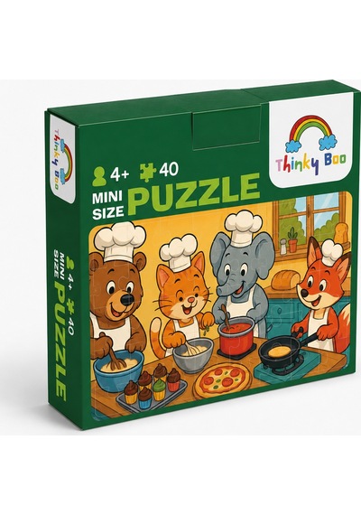 Aşçılık Okulu Mini Puzzle 40 Parça 3-7 Yaş Eğitici Çocuk Puzzle Yapboz