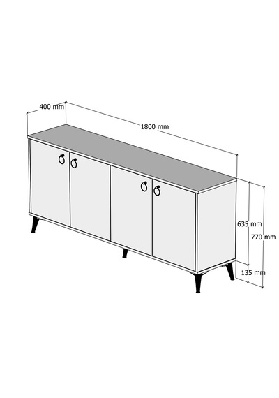 Ferniso Mobilya 180 Cm Çam-mermer Desen