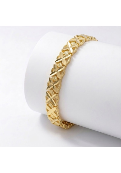 Premium Şık Ve Parlak Clovera 24k Gold Kaplama 8 Mm Kadın Bijuteri Bileklik 3183kbv5d2 18cm Altın