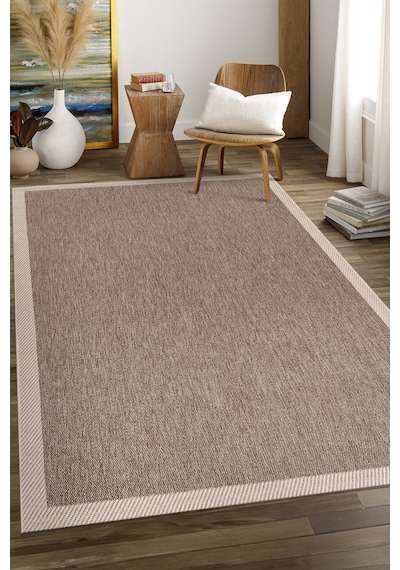 Elit Premium Sisal Jut Halı 1401 Hav Ve Toz Yapmaz Bordürlü Halı Bej-krem Bej - Krem