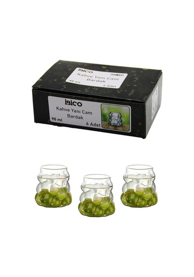 İbico İ22-136 Kahve Yanı Bardak 90ml 6 Adet Üzüm Kulpsuz Kabarcıklı Cam - 24'li Paket Diğer