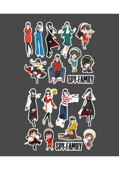 Spy X Family Yor 2li Sticker Seti Parlak Kağıt -çıkartma -süsleme Anime Etiket Beyaz