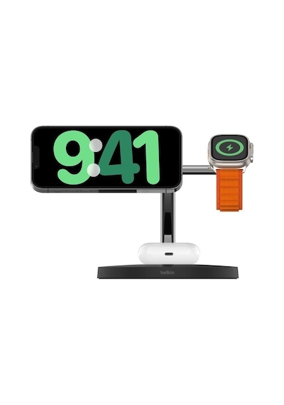 Belkin Wız009vfbk-v2 Boostcharge Pro 3in1 Qi2 15w Magsafe Şarj Standı - Siyah