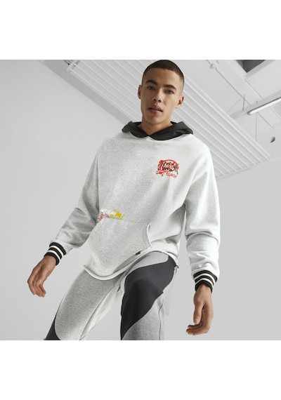 Puma Boroughs Erkek Gri Kapüşonlu Hoodie Gri
