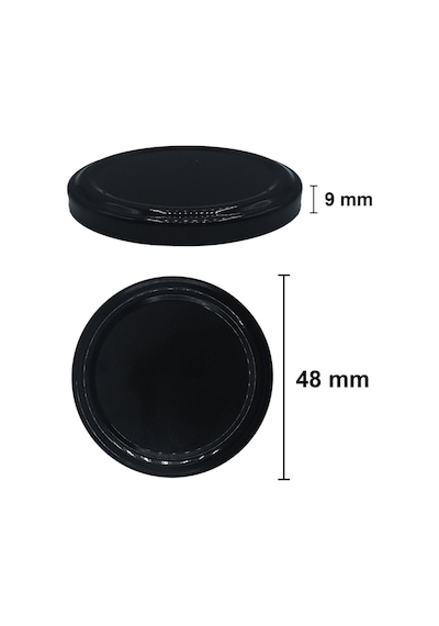 105 Ml Metal Siyah Kapaklı 105 Cc Şeffaf Kısa Cam Kavanoz 6 Adet