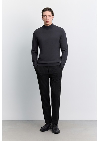 Avva Erkek Antrasit Yarım Balıkçi Yaka Basic Düz Rayon Kazak B005151