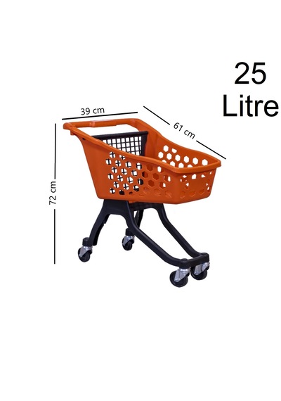 25 Litre Kartal Plastik Çocuk Market Alışveriş Arabası Kırmızı / En:39 Boy:61 Yükseklik:72 Cm