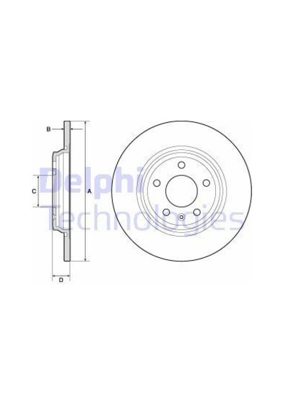 DELPHI BG4800C Fren Diski Arka Çiftli Paket Boyalı 5D 300 Mm A4 A5 15-