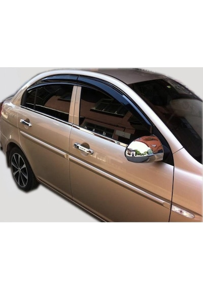 Hyundai Accent Era Uyumlu Cam Çıtası Paslanmaz Çelik 2005-2011 4 Parça