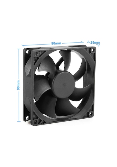 Dc 12v Fan 90x90mm 9025 3200rpm 9x9cm Sessiz 2 Pin Fırçasız Soğutma Kuluçka