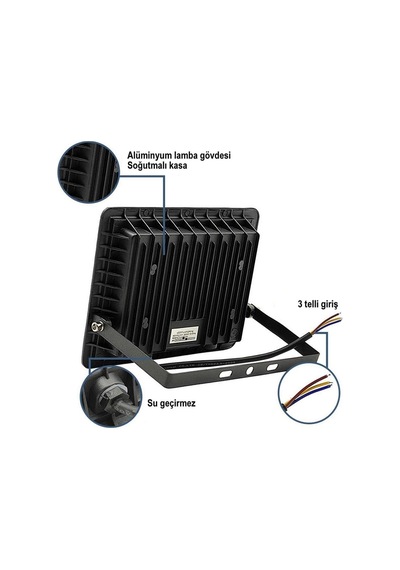 Şanled 500w 30.000 Lümen 6500k Beyaz Işık Smd Led Projektör Tekli