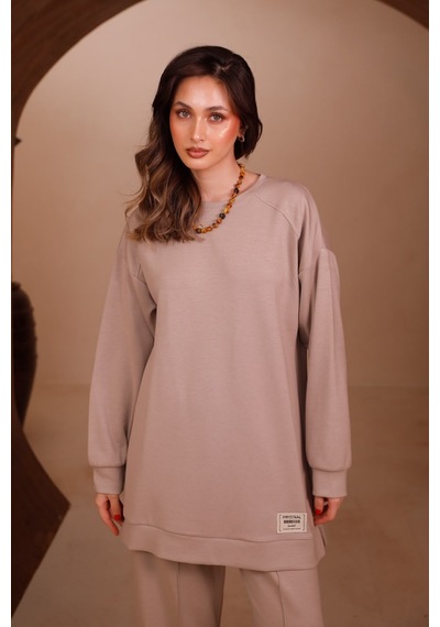 Balenbi Kadın Oysh Modal Kumaş Oversize 80 Cm Tunik Bol Paça Pantolon Tesettür Takım 1228 Bej Balenbi Kadın Oysh Modal Kumaş Oversize 80 Cm Tunik Bol Paça Pantolon Tesettür Takım 1228 Bej