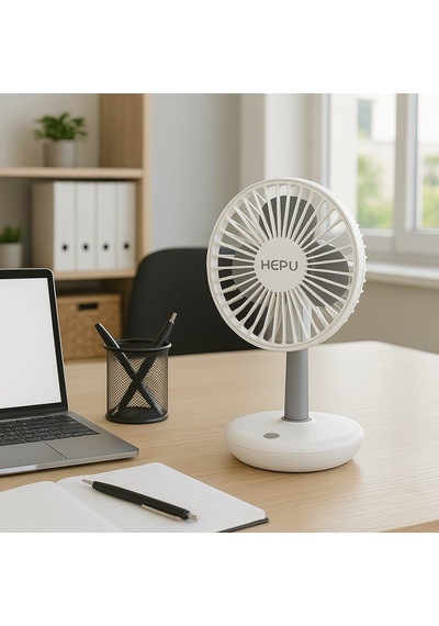 Hepu Hp-f880 Masaüstü Işıklı Kablosuz Fan 4000mah 2x2000mah Batarya, Led Gece Lambası