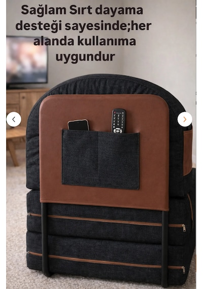 Viscolog Comfort Yeni Nesil Bohem Tekli Koltuk,legom Yataklı Katlanır Berjer,yer Yatağı, Modüler,65x75 85cm Siyah