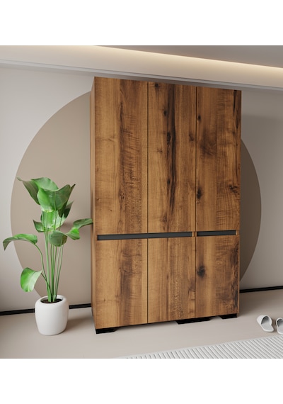 Floransa 6 Kapılı Flr6-ıra Ceviz- Antrasit Gardırop Ceviz - Antrasit