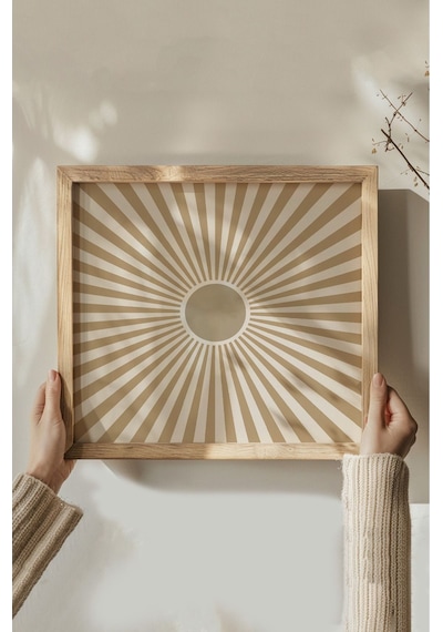 Ahşap Çerçeveli Mdf Kare Tablo Seti Salon Ve Oturma Odası Için Kr4002 32 X 32