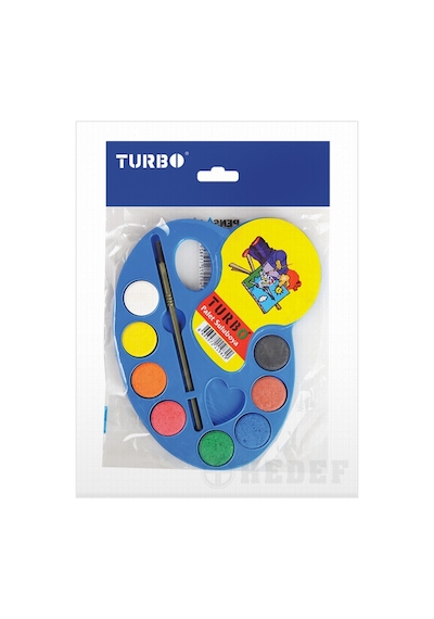 Sulu Boyalı Palet 8 Renk Ve Fırça - Turbo
