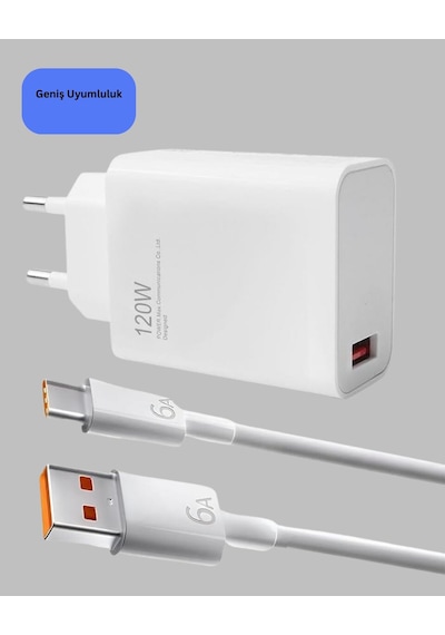 120 Watt Type C Şarj Başlığı Poco X3 X4 X5 Pro Uyumlu Diğer