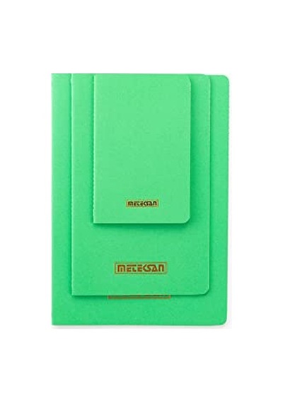 Ayrex Notes 17x24 Cm Karton Kapaklı İplik Dikişli Defter, 32 Yaprak, Düz, Yaprak Yeşili Genel