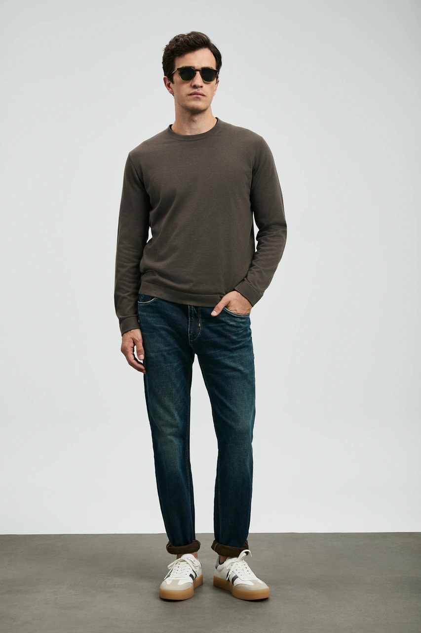 Lufian Chrıs Spor Jean Erkek Pantolon Slim Fit Mavi Mavi 112200227100300 Mavi