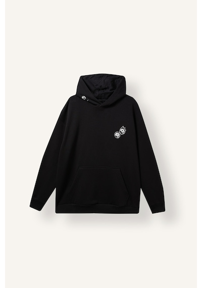 Defacto Rick And Morty Boxy Fit Kapüşonlu Kanguru Cepli Baskılı Sweatshirt H2725ax26aubk81 Siyah-bk81