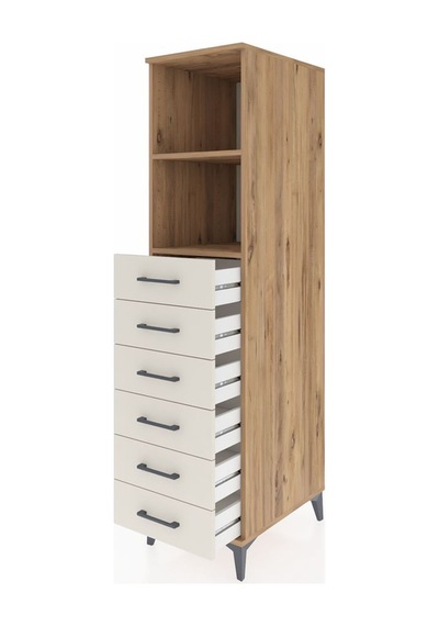 Kronos Dolap 2 Raflı 6 Çekmeceli 44x59x182 Çam-aytaşı Atlas Çam