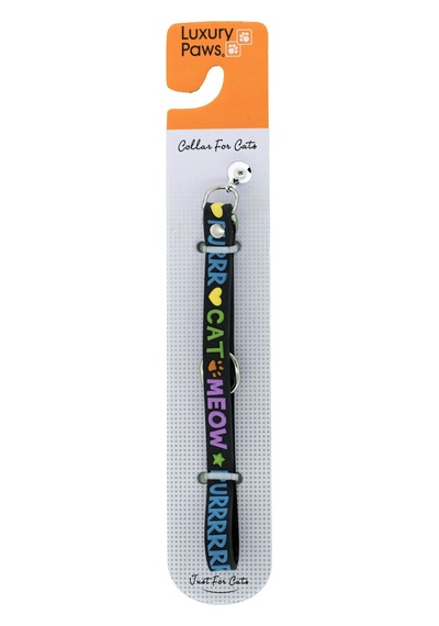 Luxury Paws Kedi Boyun Tasması Elastik Siyah 10mm-32CM