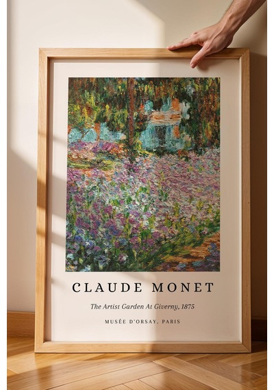 Claude Monet The Artist's Garden At Giverny Çerçeveli Tablo - Eklektik Tarz Duvar Dekoru