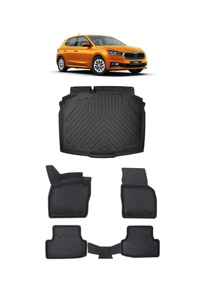 Skoda Fabia 2026 Model İle Uyumlu 5d Premium Ekstra Havuzlu Paspas Ve Bagaj Havuzu Set