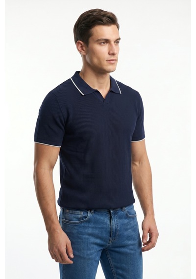Baglan Erkek Spor Polo Yaka Triko Tişört Bgl-st05374 Lacivert