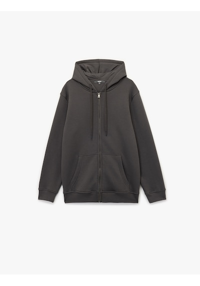 Koton Uzun Kollu Şardonlu Fermuarlı Kanguru Cepli Sweatshirt Antrasit 6wam70018mk Antrasit Koton Uzun Kollu Şardonlu Fermuarlı Kanguru Cepli Sweatshirt Antrasit 6wam70018mk Antrasit