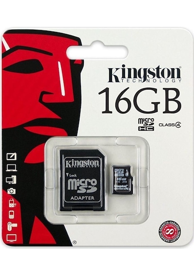 Kingston SDC4/16GB 16 GB SDHC Class 4 Micro SD Hafıza Kartı + Adaptör