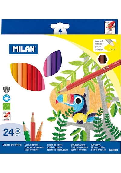 Mılan 80024 Colours Altıgen Kuru Boya Kalemi 24lü
