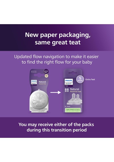 Philips Avent Doğal Tepkili Biberon Emziği, 2 Li Paket, 6 Ay+, 5