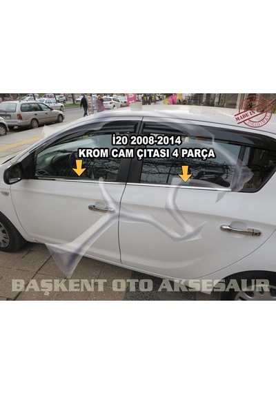 Hyundai İ20 Krom Cam Çıtası 4 Parça 2008-2014 Paslanmaz Çelik