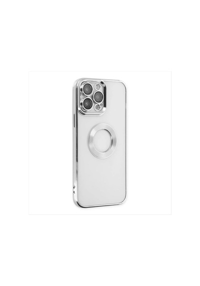 Apple iPhone Uyumlu 12 Pro Lüx Lensli Lazer Silikon Kılıf Kamera Korumalı Gümüş