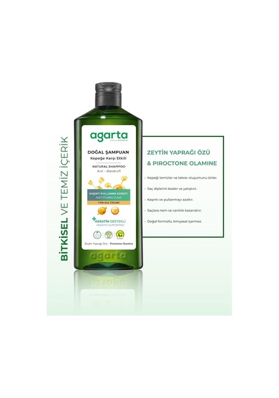 Doğal Şampuan, Kepeğe Karşı Etkili, 400 Ml, Vegan Agrt8699943340742