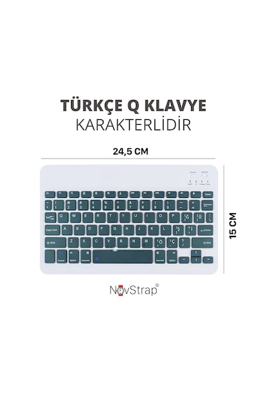 Novstrap Bluetooth Klavye Mouse Seti Türkçe Q Karakterli Tüm Tablet Ve Telefonlar İle Uyumlu Yeşil Açık