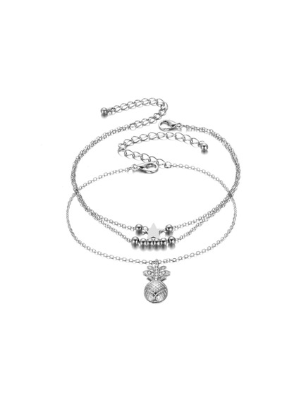 Brezza Lusso Jewelry Boncuklu Ananas Bayan Ayak Halhal No1 Çok Renkli